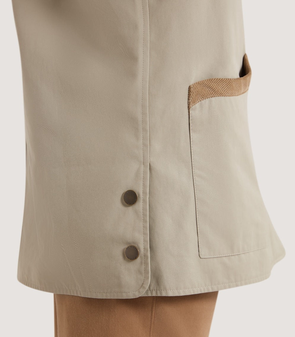 Women's Vita Clipper Coat in Pebble - Image 4