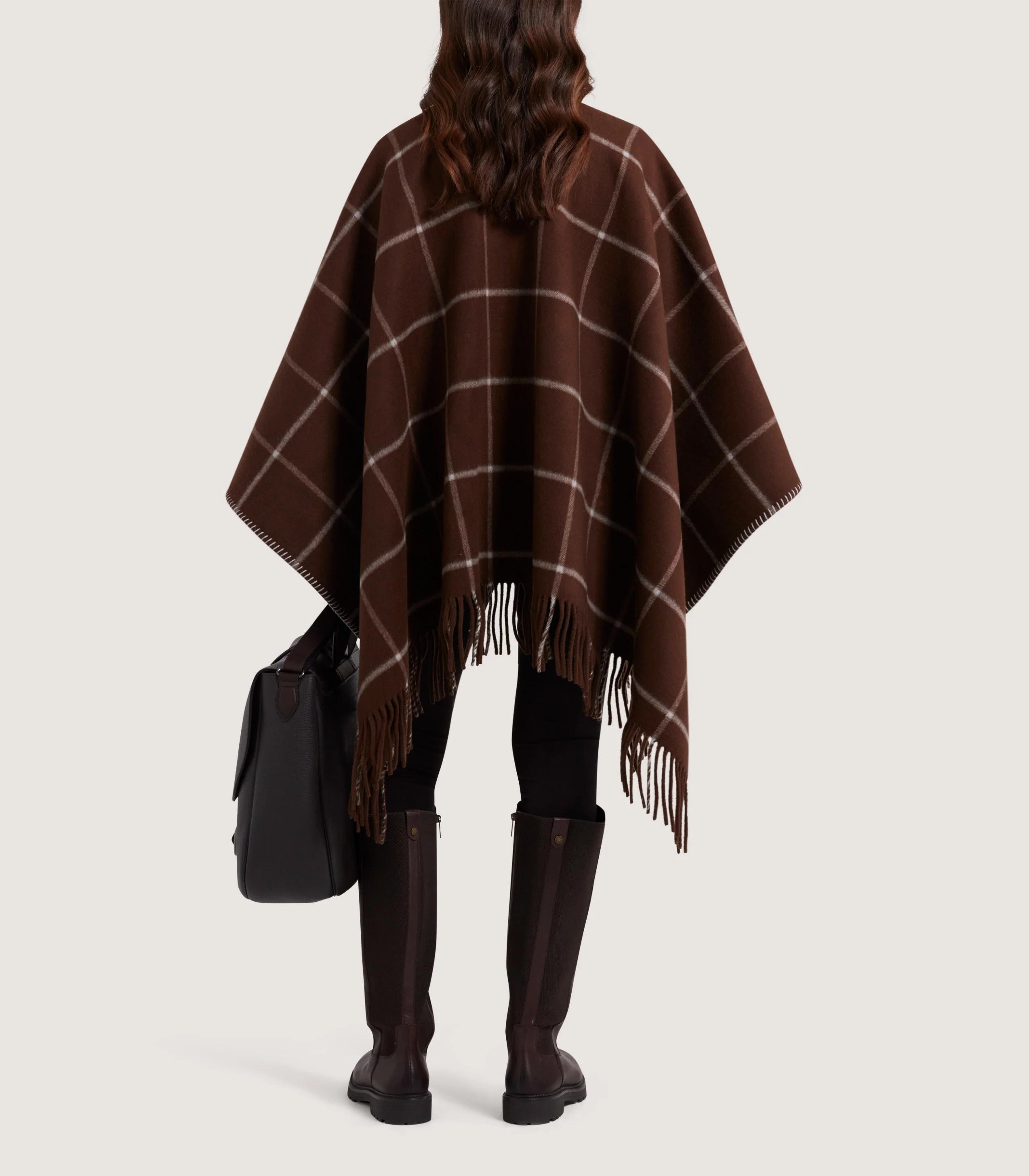 Women's Welbeck Poncho in Chocolate - Image 4